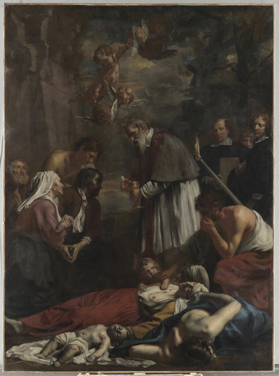 Saint Macaire de Gand donnant la communion aux pestiférés - Jacob II van Oost