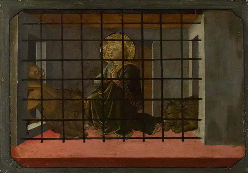 Saint Mamas in Prison thrown to the Lions - Fra Filippo Lippi image 1 copie peinte à la main à l’huile