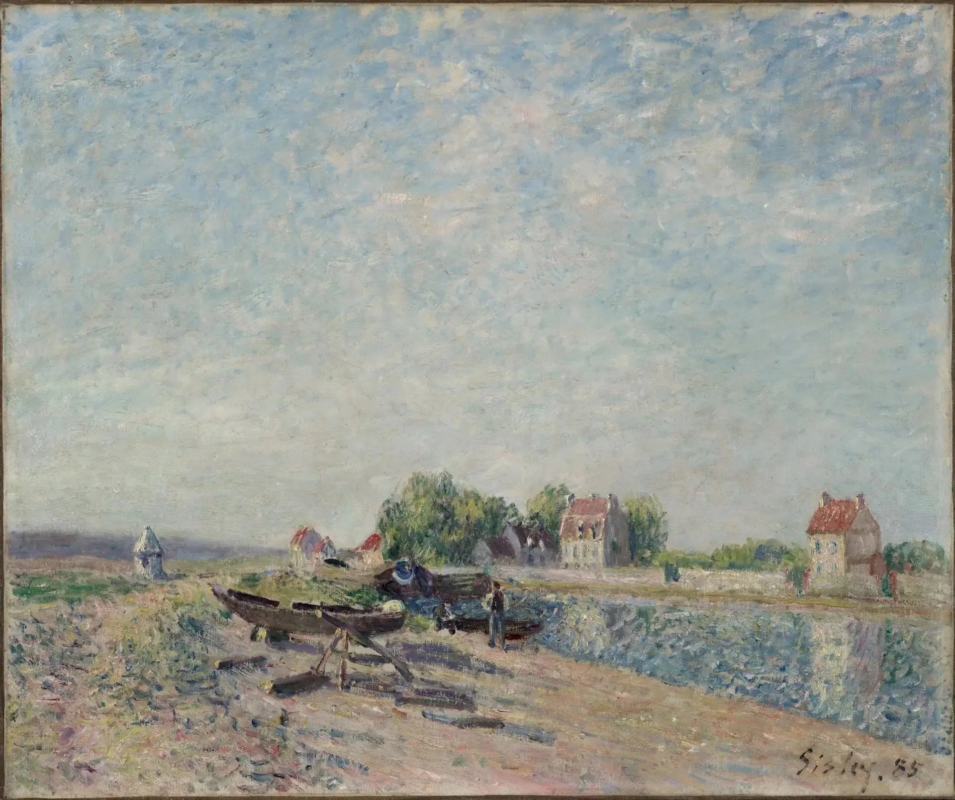 Saint-Mammès, canal du Loing - Alfred Sisley image 1 tableau peint à l’huile sur toile