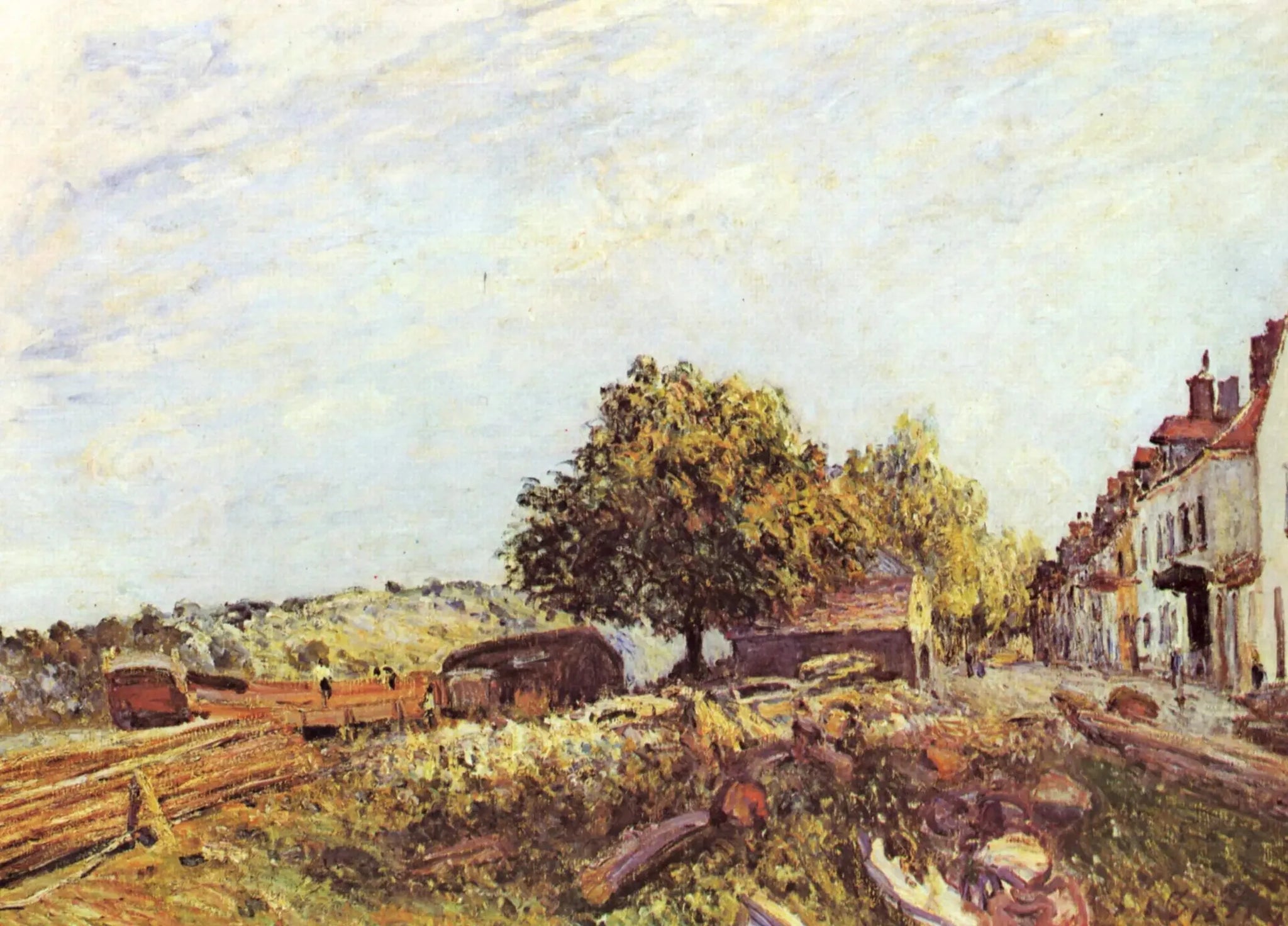 Saint-Mammès le matin - Alfred Sisley image 1 copie de tableau peinte à la main