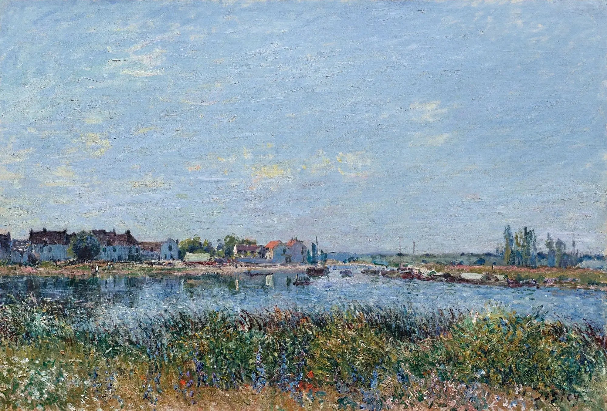 Saint-Mammès le matin - Alfred Sisley image 1 reproduction artisanale de tableau
