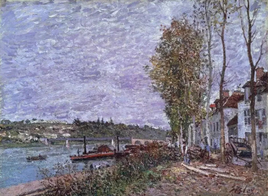 Saint-Mammès, temps gris - Alfred Sisley image 1 reproduction réalisée par Alpha Reproduction