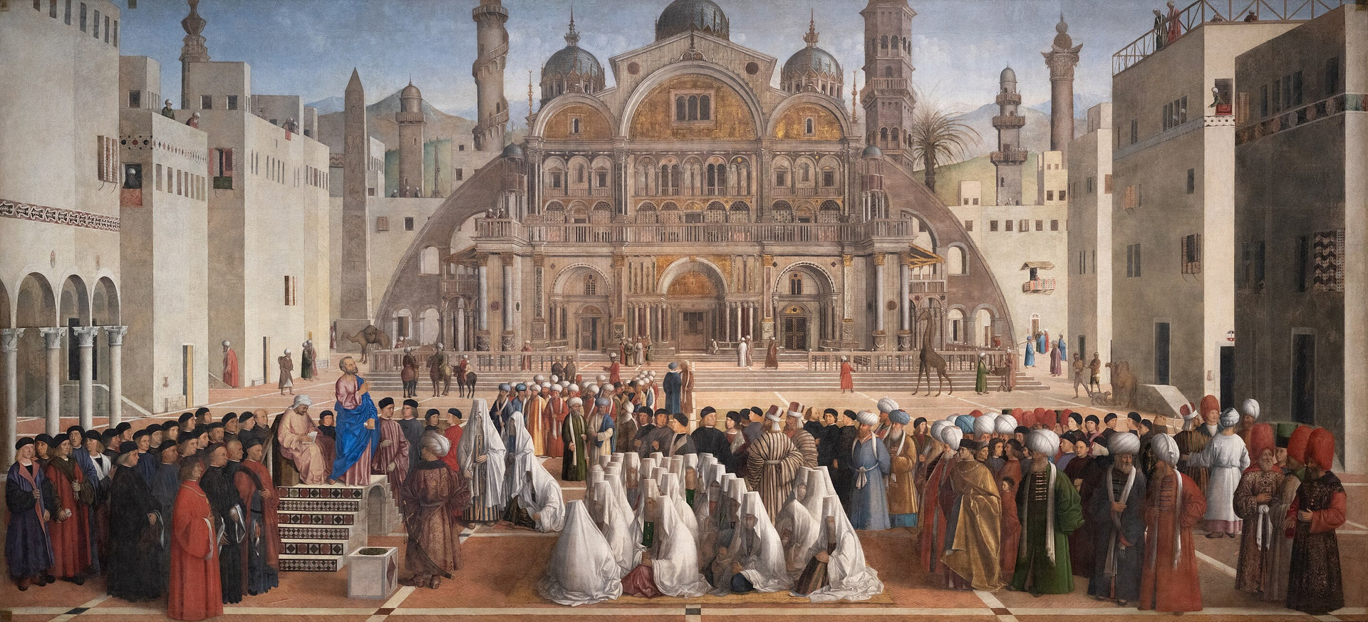 Saint Marc prêchant à Alexandrie - Giovanni Bellini image 1 copie peinte à la main à l’huile