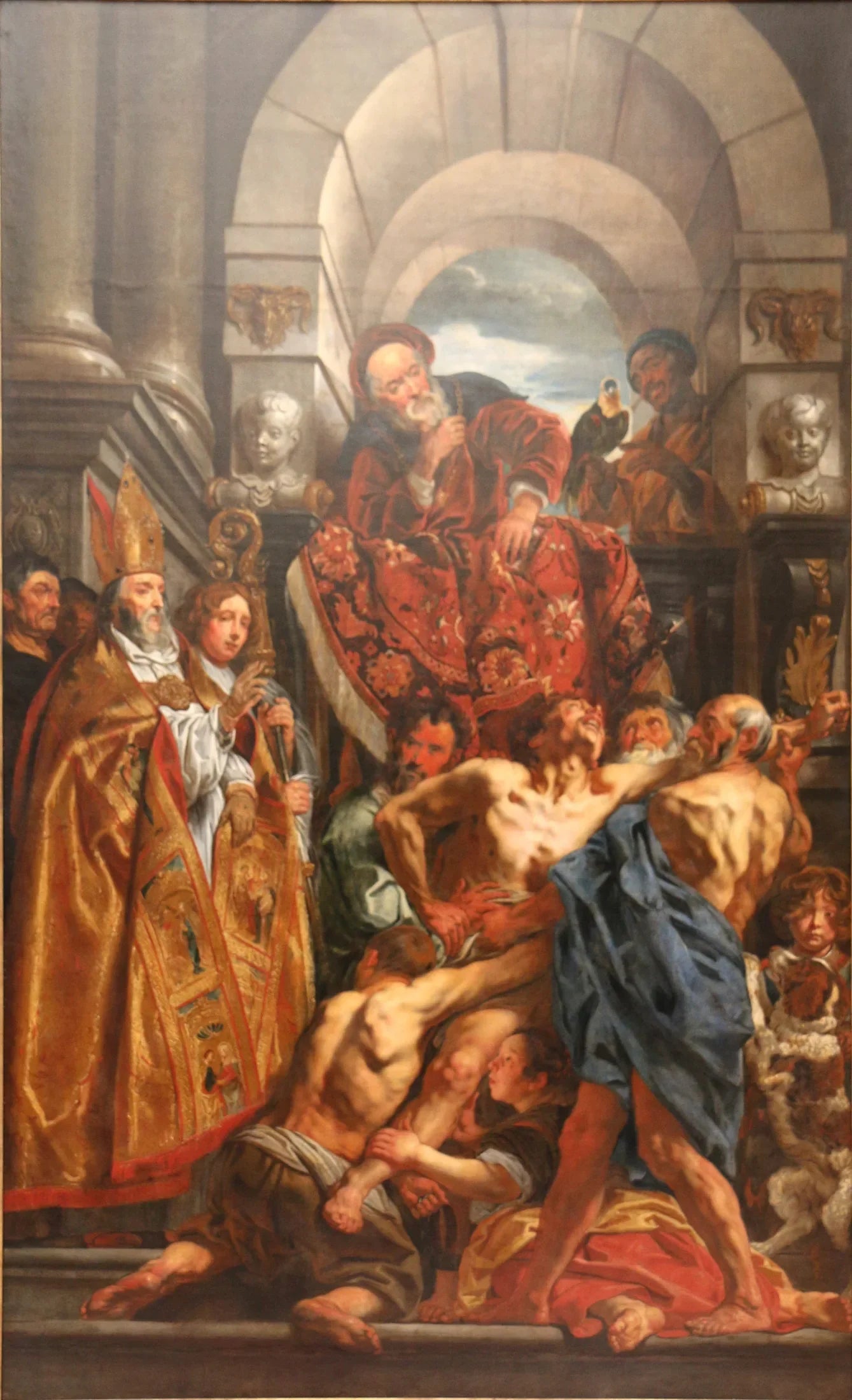 Saint Martin guérissant un poddédé - Jacob Jordaens image 1 tableau peint à l’huile sur toile
