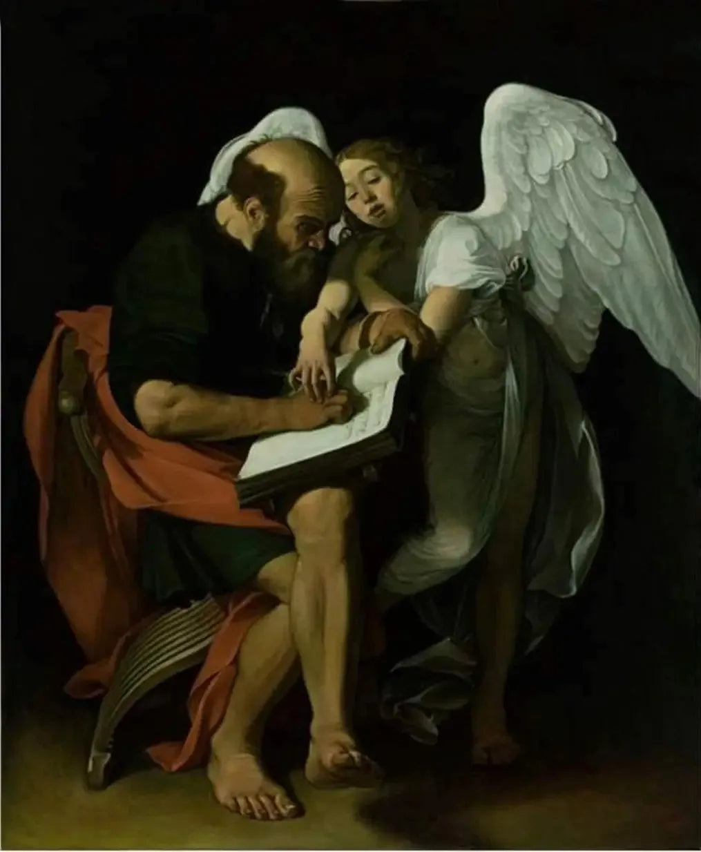 Saint Matthieu et l'Ange - Le Caravage image 1 reproduction réalisée par Alpha Reproduction
