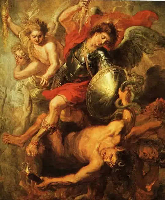 Saint Michel terrassant les anges rebelles - Peter Paul Rubens image 1 copie peinte à la main à l’huile