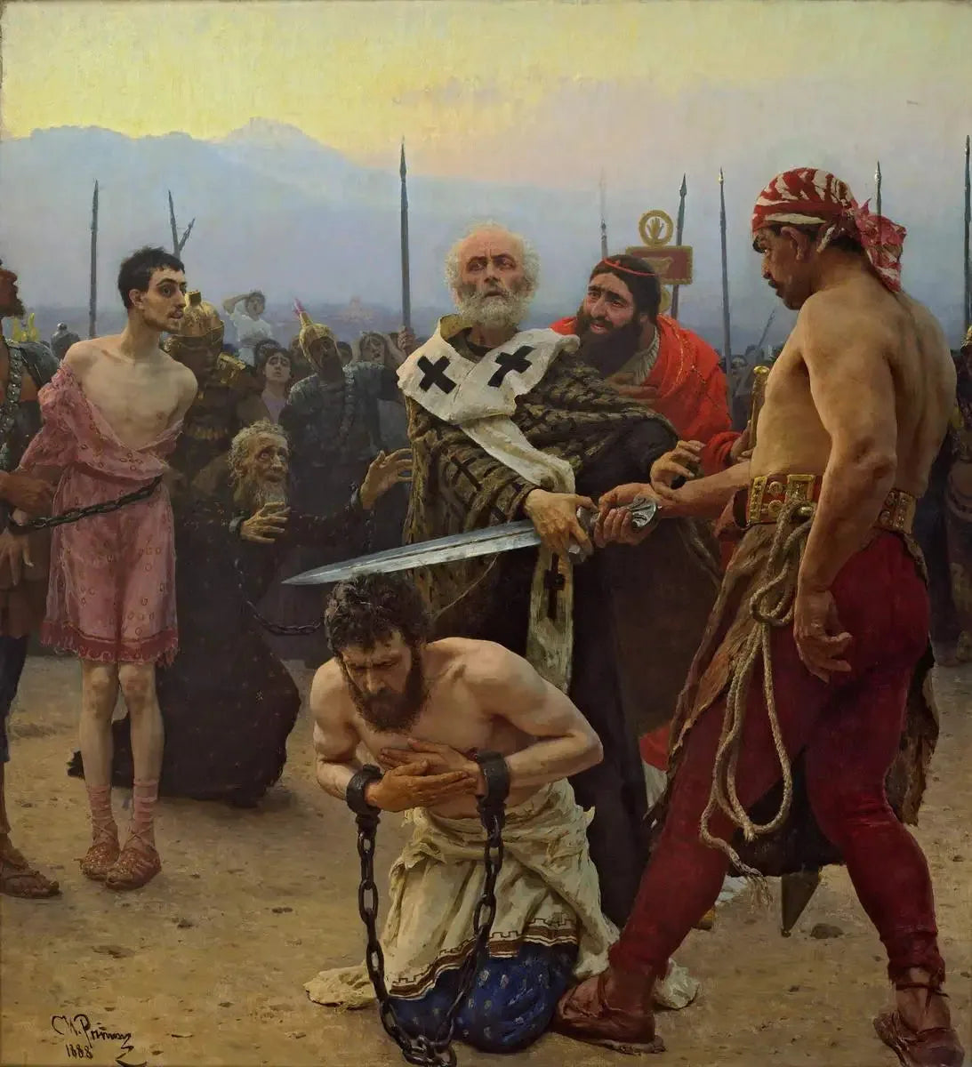 Saint Nicolas arrêtant le bourreau - Ilya Repin image 1 tableau peint à l’huile sur toile
