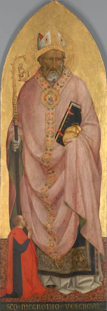 Saint Nicolas de Bari avec un donateur - Agnolo Gaddi image 1 tableau peint à l’huile sur toile