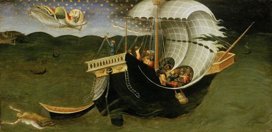 Saint Nicolas de Bari chasse la tempête - Bicci di Lorenzo image 1 copie de tableau peinte à la main