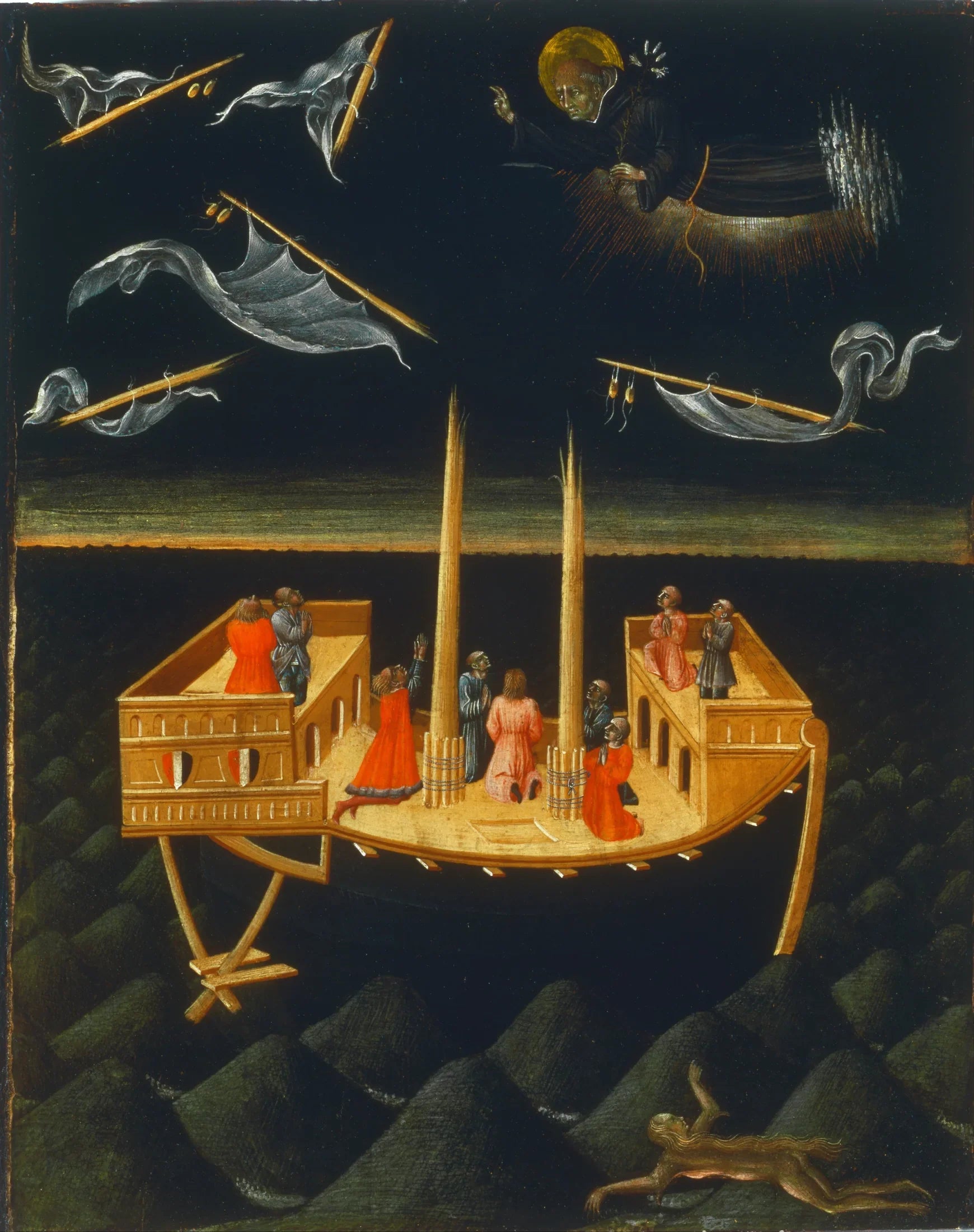 Saint Nicolas de Tolentino sauvant un naufragé - Giovanni di Paolo image 1 copie peinte à la main à l’huile