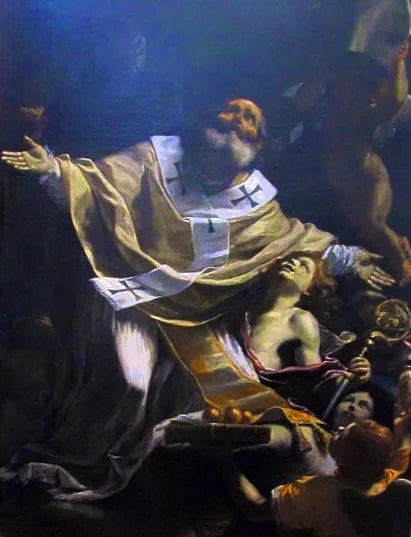 Saint Nicolas en extase - Mattia Preti image 1 reproduction artisanale de tableau