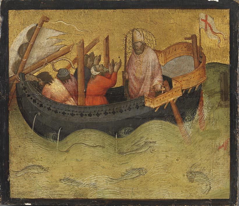 Saint Nicolas et la tempête - Agnolo Gaddi image 1 copie de tableau peinte à la main