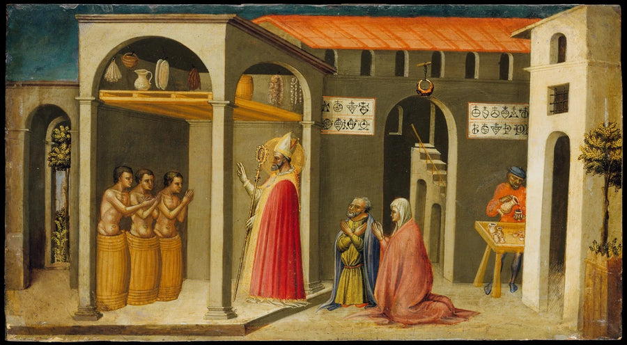 Saint Nicolas ressuscite trois jeunes - Bicci di Lorenzo