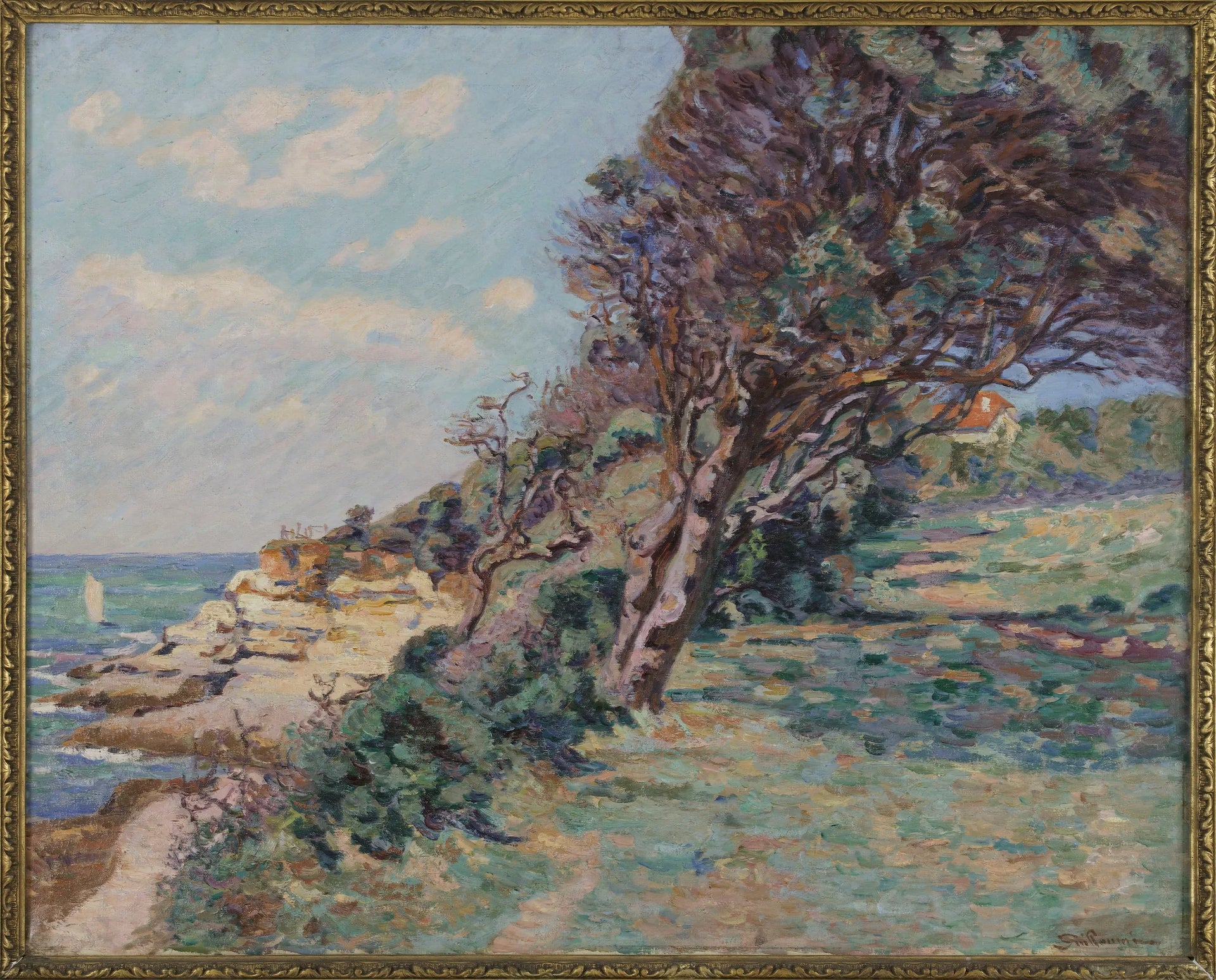 Saint-Palais, la Pointe de la Douane, août 92, 10 heures du matin - Armand Guillaumin image 1 reproduction de peinture à l’huile