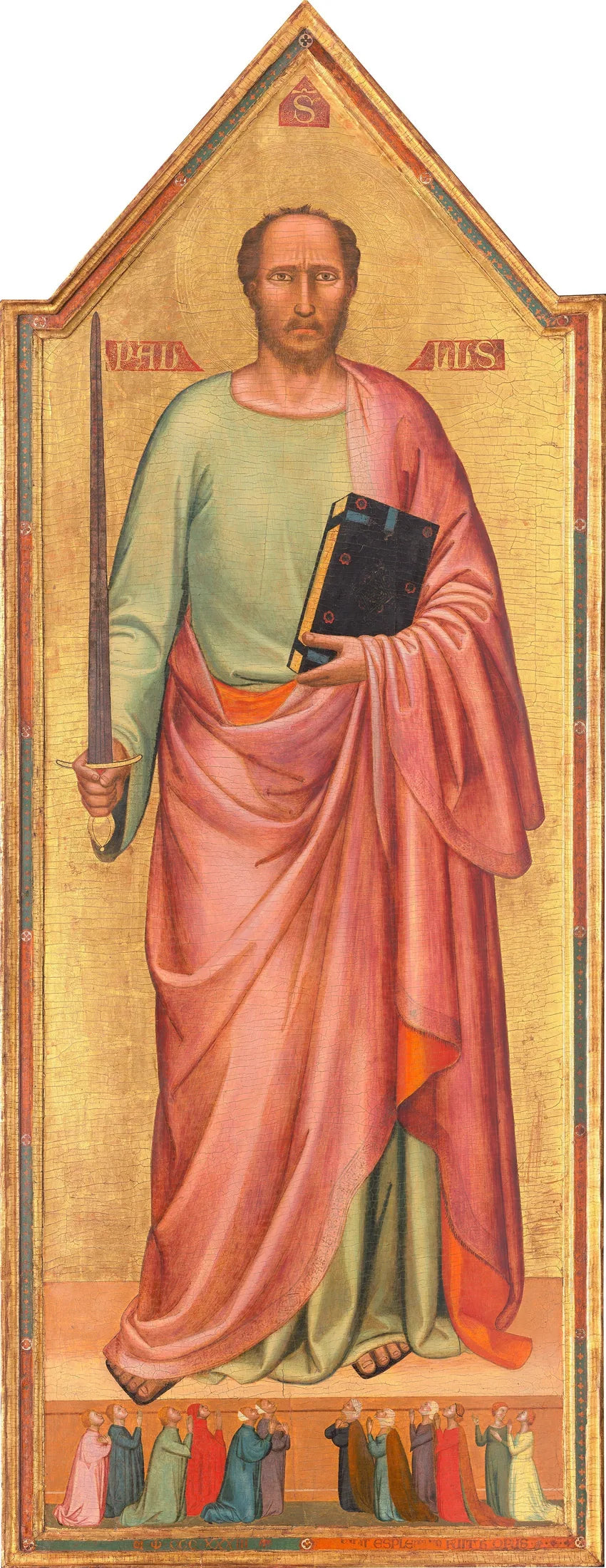 Saint Paul et un groupe de fidèles - Bernardo Daddi image 1 copie peinte à la main à l’huile