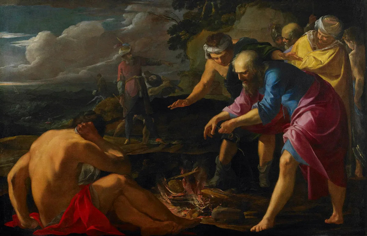 Saint Paul naufragé à Malte - Laurent de La Hyre image 1 reproduction de peinture à l’huile
