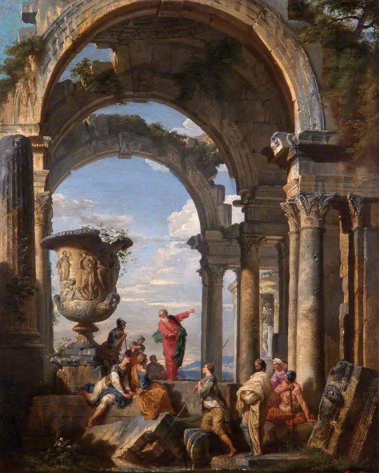 Saint Paul prêchant à Athènes - Giovanni Paolo Panini image 1 copie peinte à la main à l’huile
