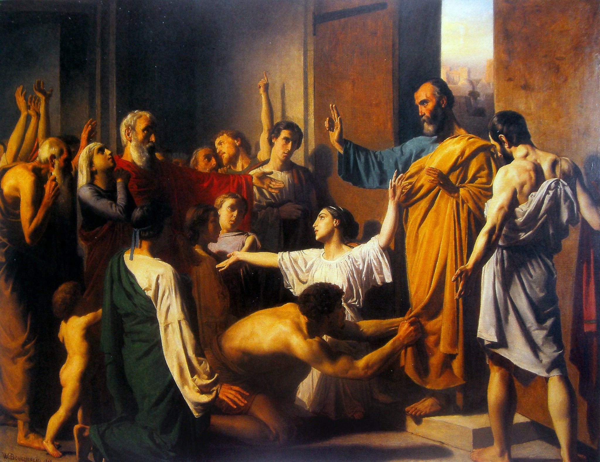 Saint Pierre chez Marie après sa délivrance de prison de William-Adolphe Bouguereau