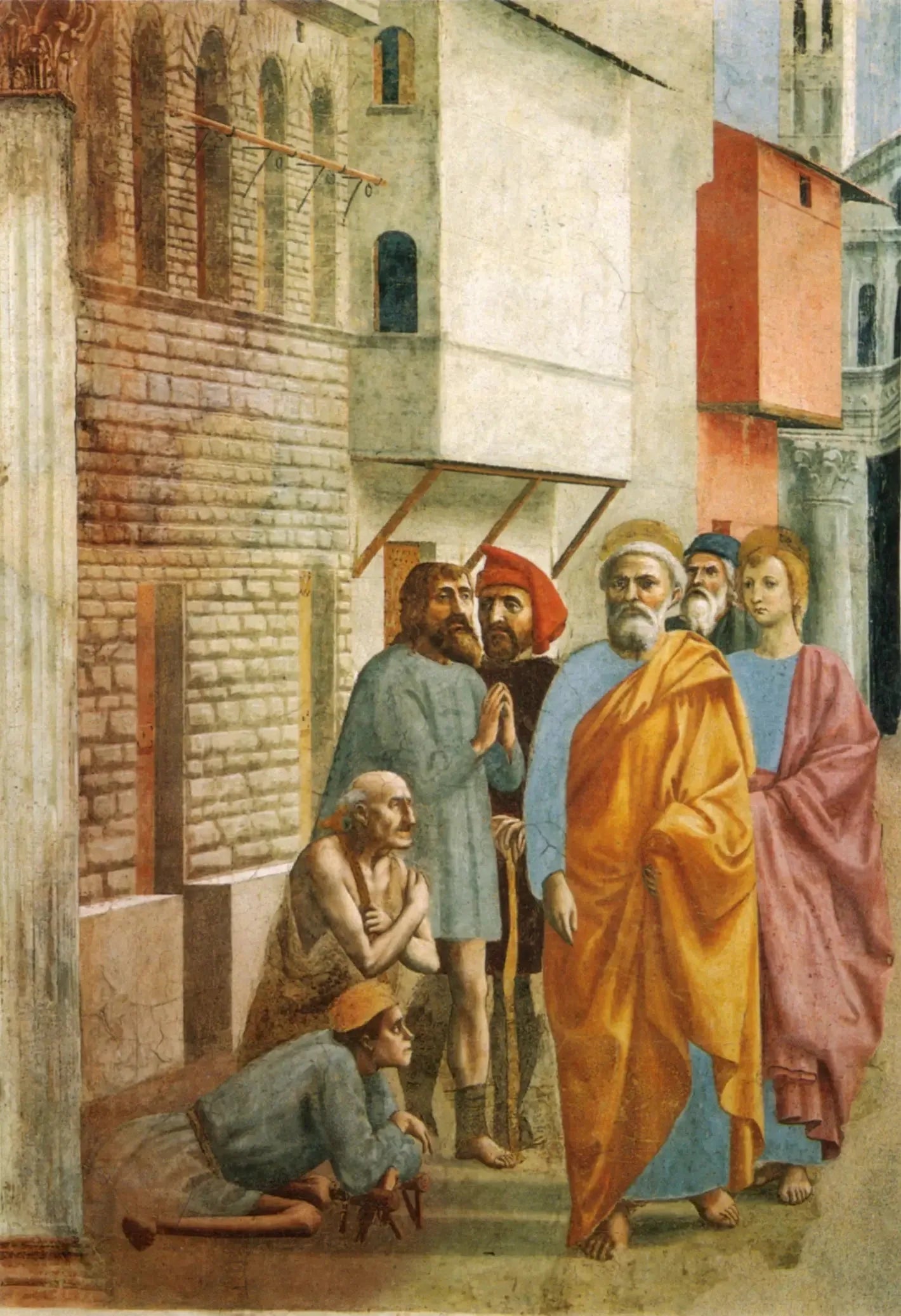 Saint Pierre guérit les malades avec son ombre - Masaccio image 1 tableau peint à l’huile sur toile