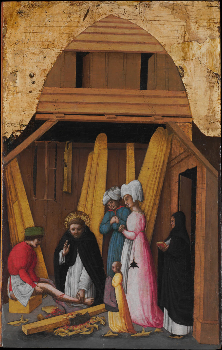 Saint Pierre Martyr guérissant la jambe d'un jeune homme - Antonio Vivarini