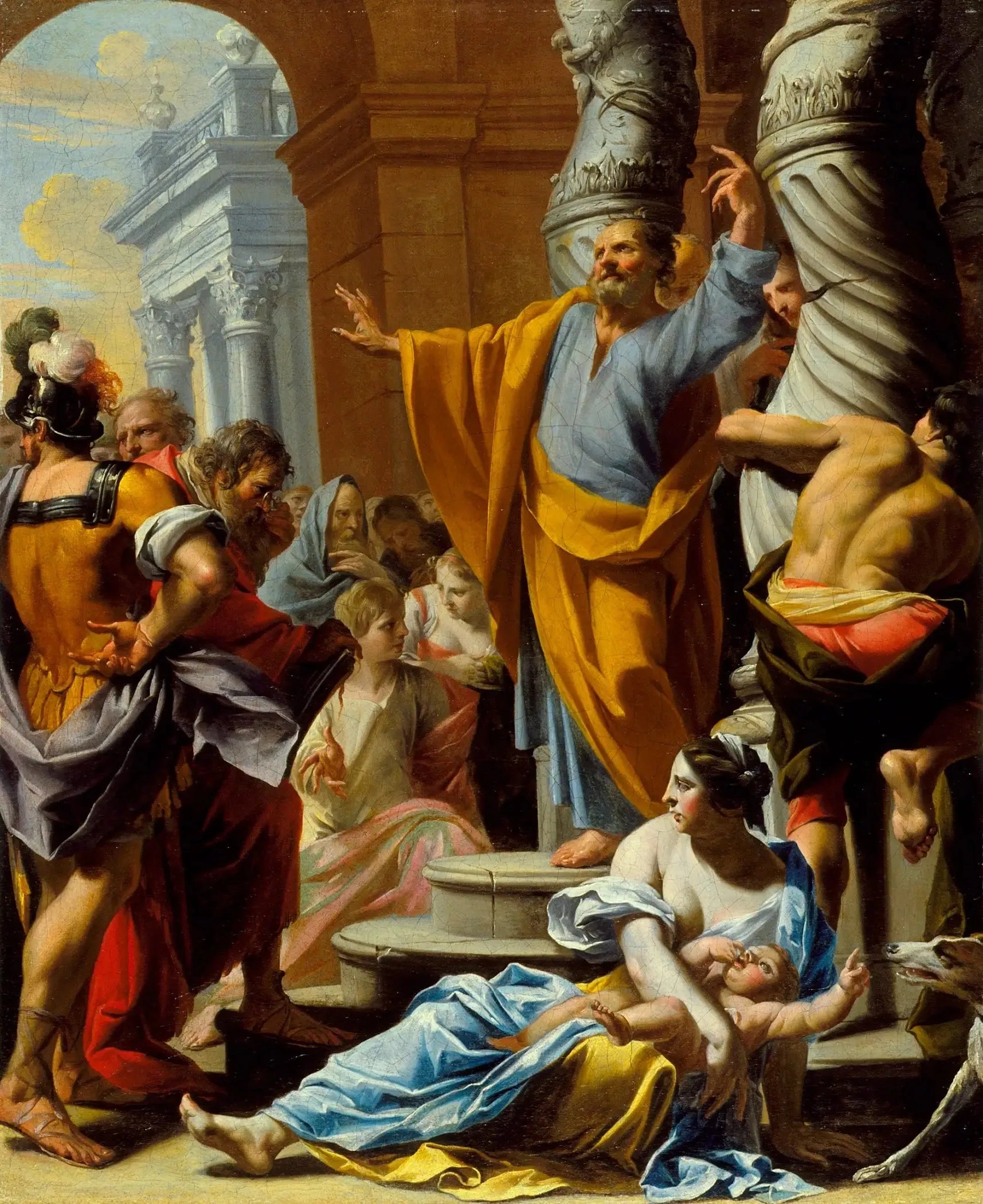 Saint Pierre prêchant à Jérusalem - Charles Poerson image 1 reproduction d’œuvre d’art à l’huile