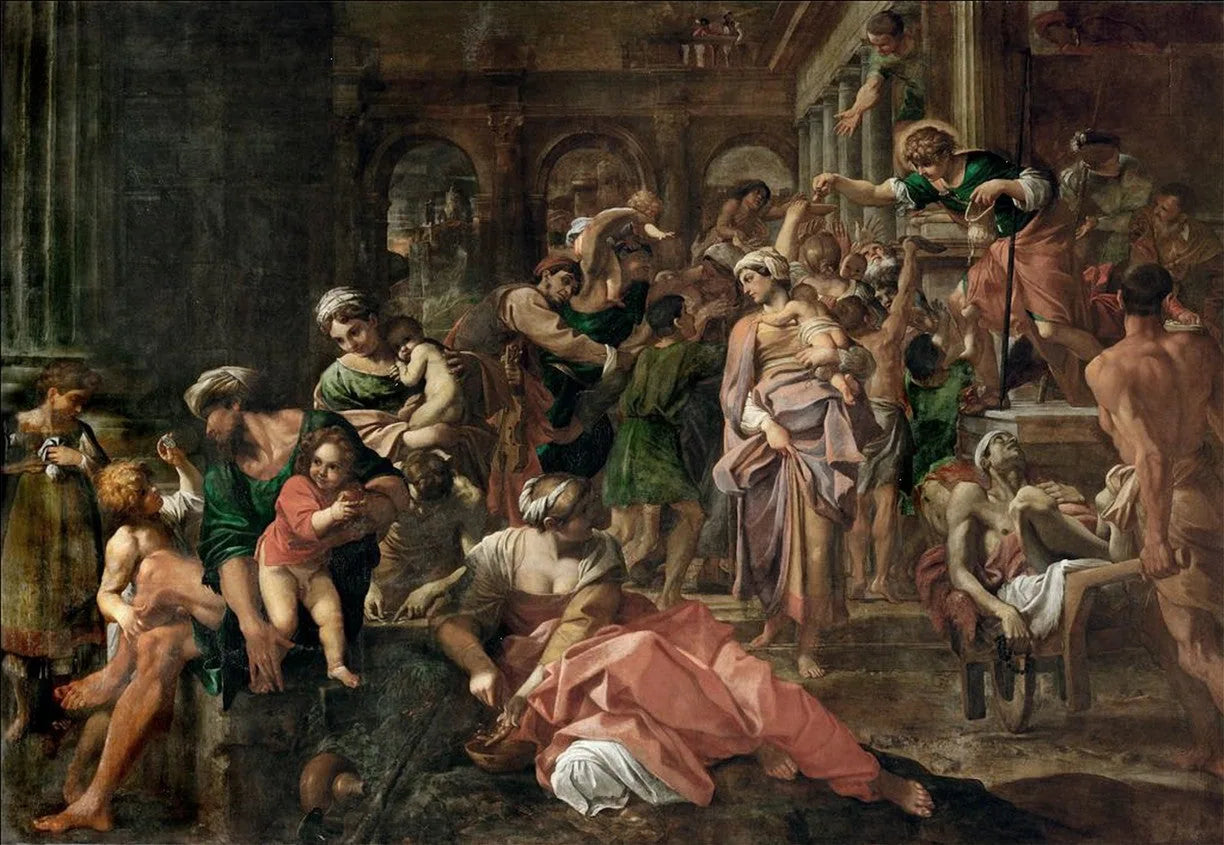 Saint Roch distribuant l'aumône - Annibale Carracci image 1 copie de tableau peinte à la main