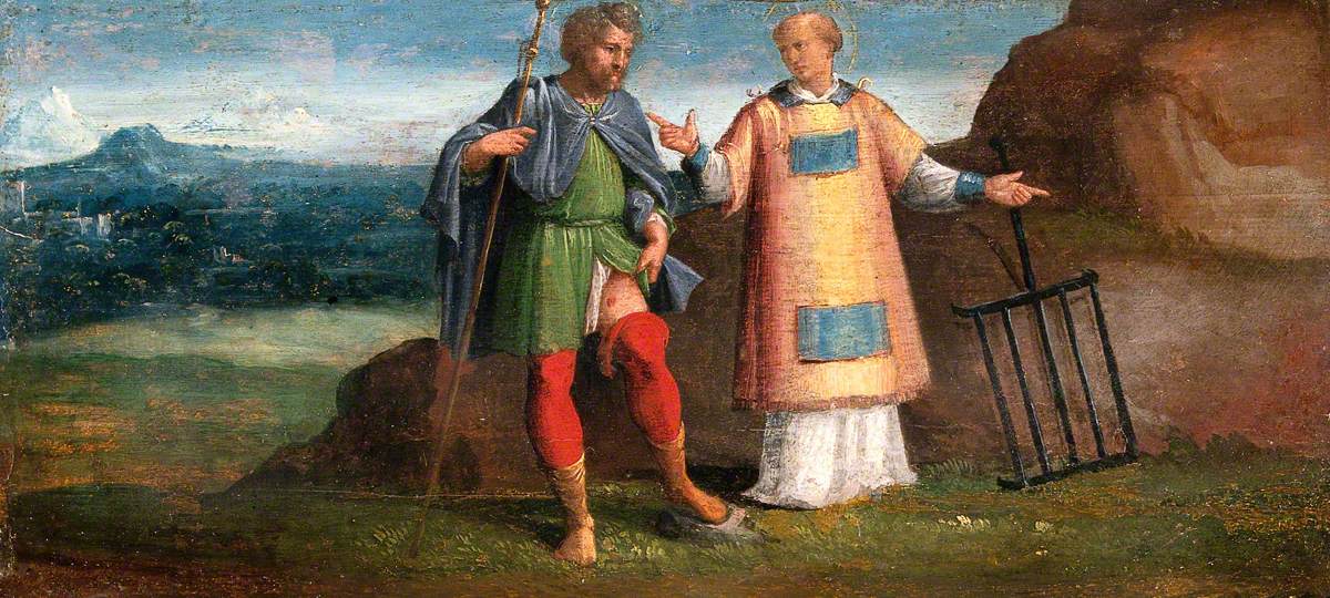 Saint Roch et Saint Laurent - Benvenuto Tisi image 1 copie de tableau peinte à la main