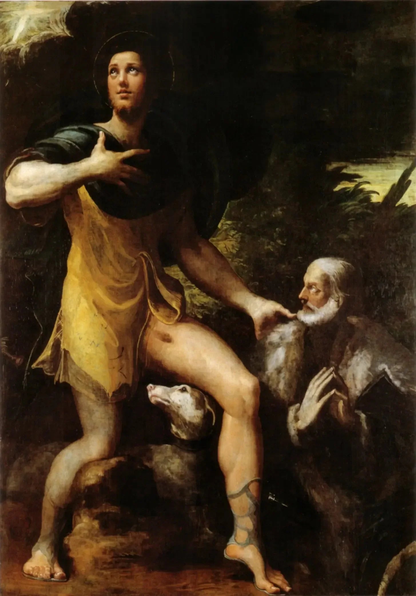 Saint Roch et un donateur - Parmigianino image 1 reproduction de peinture à l’huile