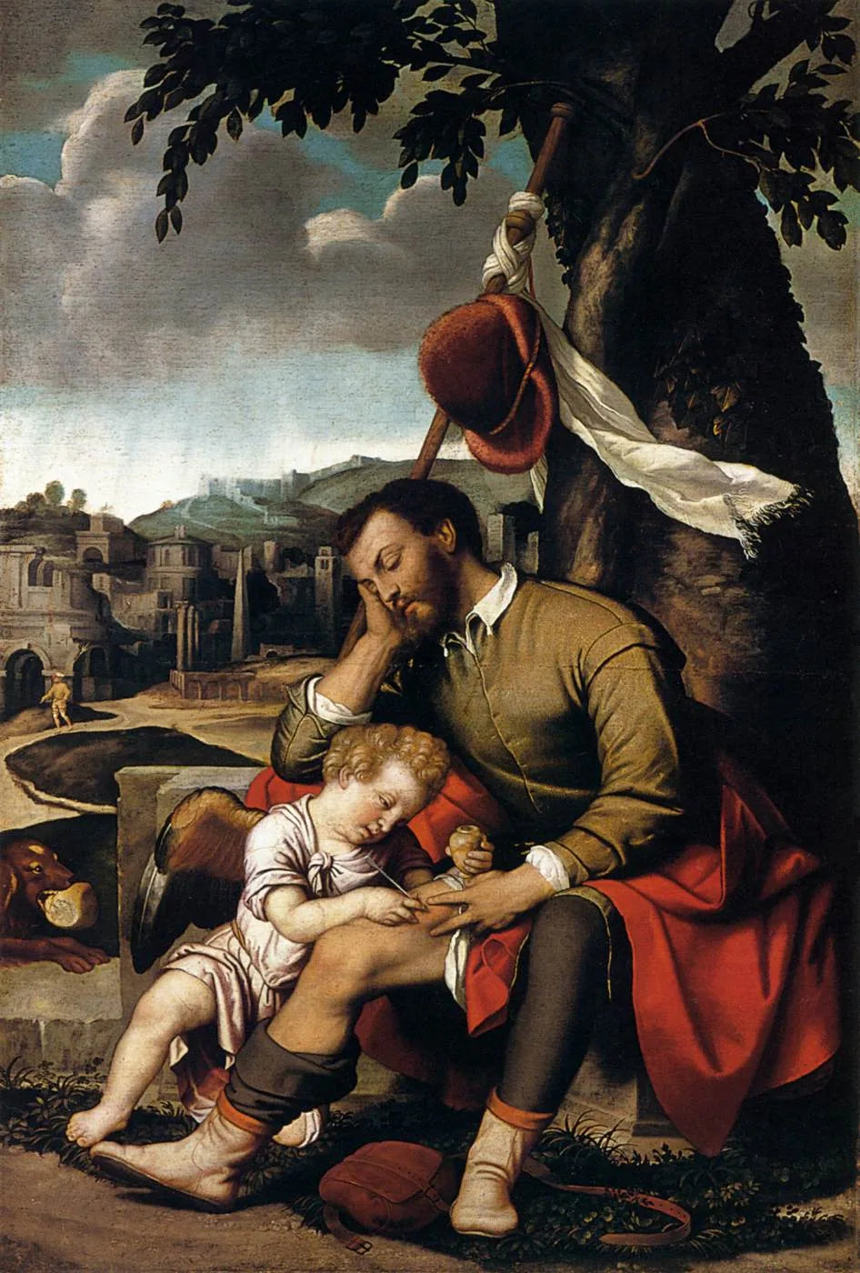 Saint Roch guéri par l'ange - Alessandro Bonvicino image 1 reproduction réalisée par Alpha Reproduction