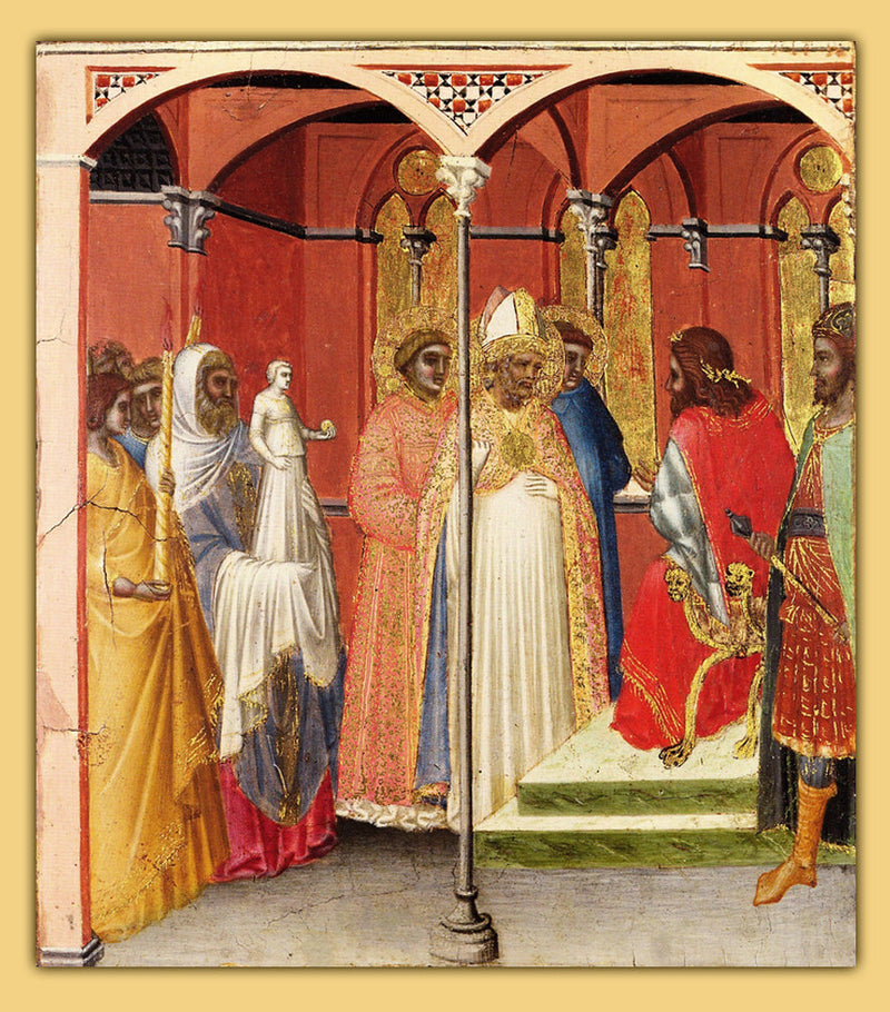 Saint Sabin devant le gouverneur de Toscane (?) - Pietro Lorenzetti
