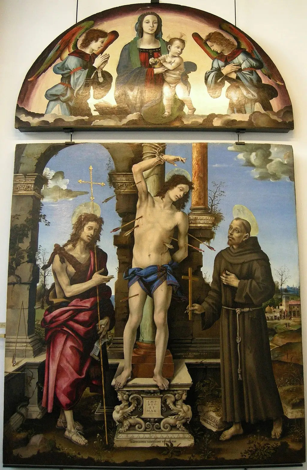 Saint Sébastien avec la Vierge et l'Enfant - Filippino Lippi image 1 tableau peint à l’huile sur toile