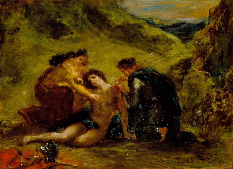 Saint-Sébastien avec sainte Irène et un accompagnant - Eugène Delacroix