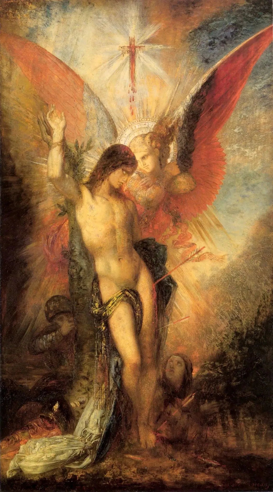 Saint-Sébastien et l'ange - Gustave Moreau image 1 copie peinte à la main à l’huile