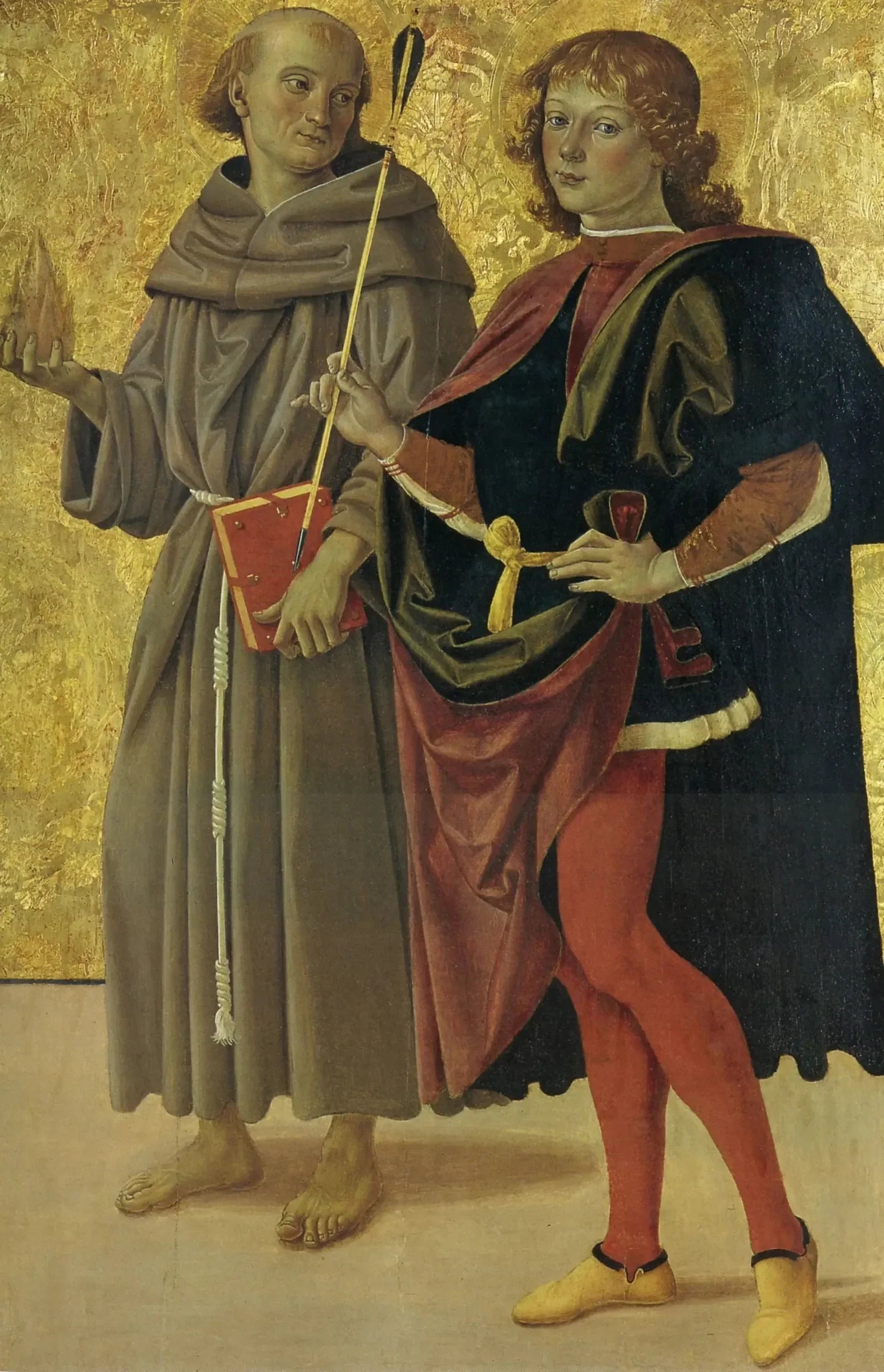 Saint Sébastien et un saint franciscain - Pietro Perugino image 1 copie peinte à la main à l’huile