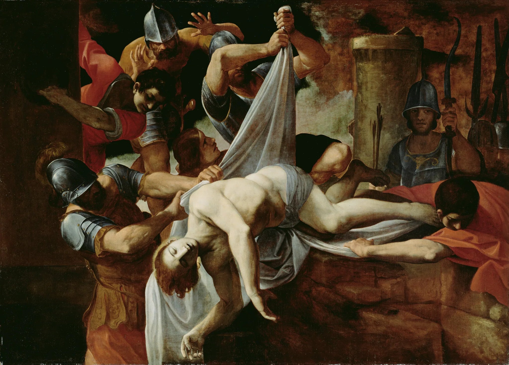Saint Sébastien jeté dans la Cloaca Maxima - Ludovico Carracci image 1 copie peinte à la main à l’huile