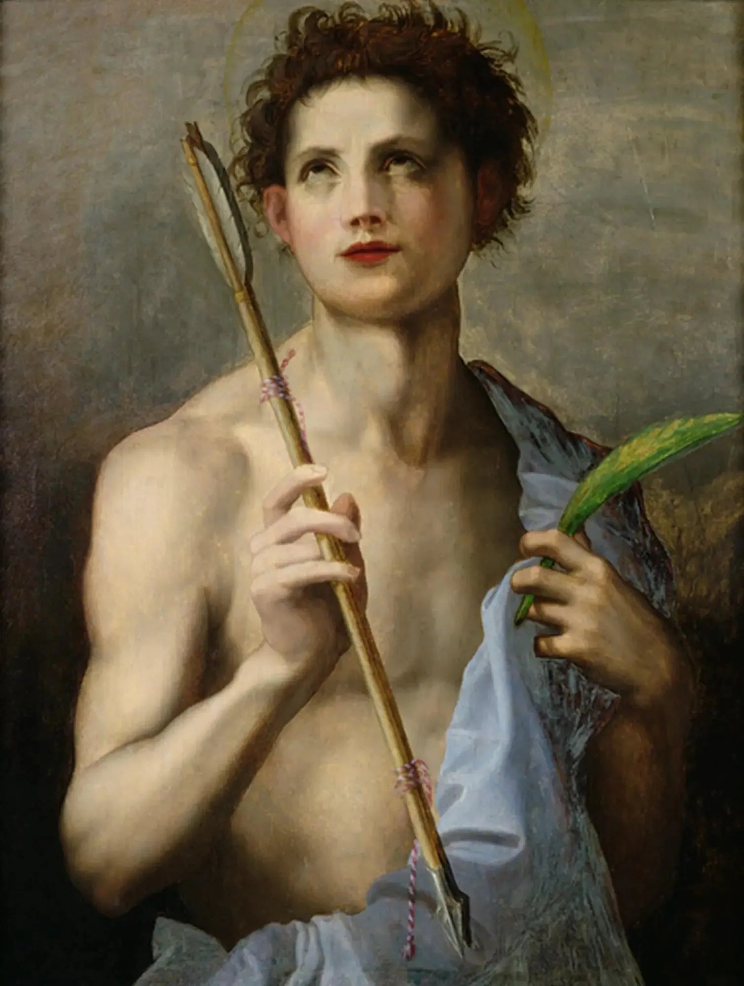 Saint-Sébastien locataire deux flèches et la palme du martyre - Andrea del Sarto image 1 copie peinte à la main à l’huile