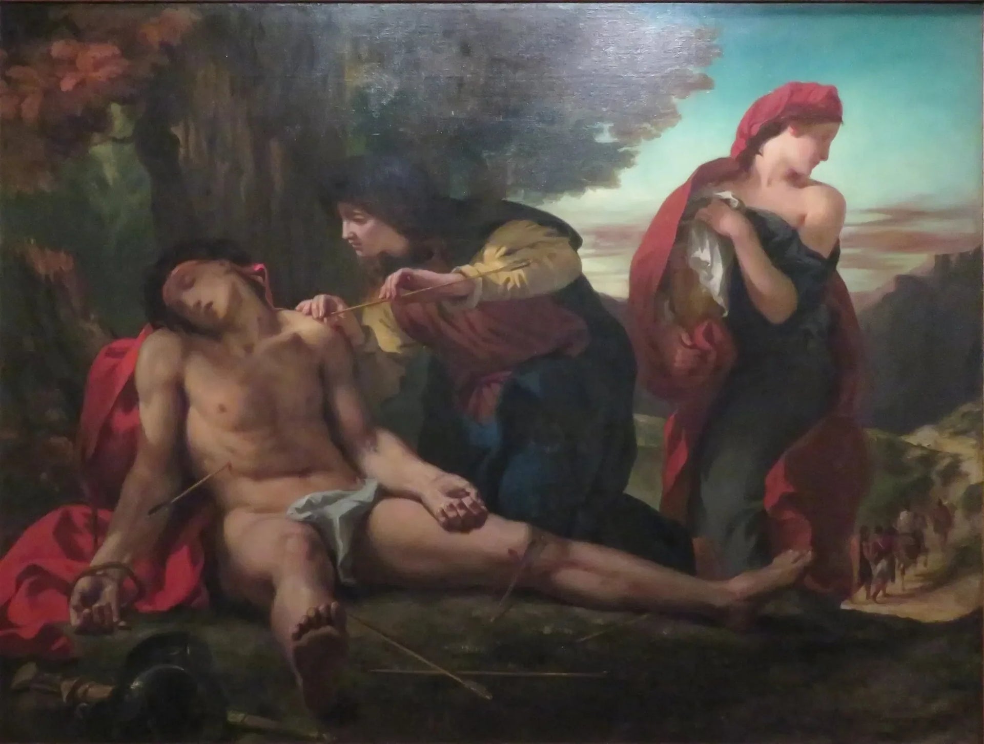 Saint Sébastien secouru par les saintes femmes - Eugène Delacroix image 1 reproduction artisanale de tableau