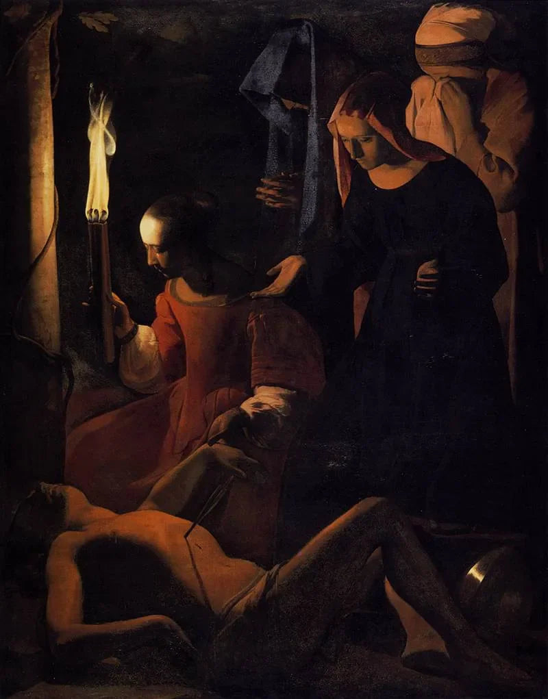 Saint Sébastien soigné par Irène - Georges de La Tour image 1 reproduction artisanale de tableau
