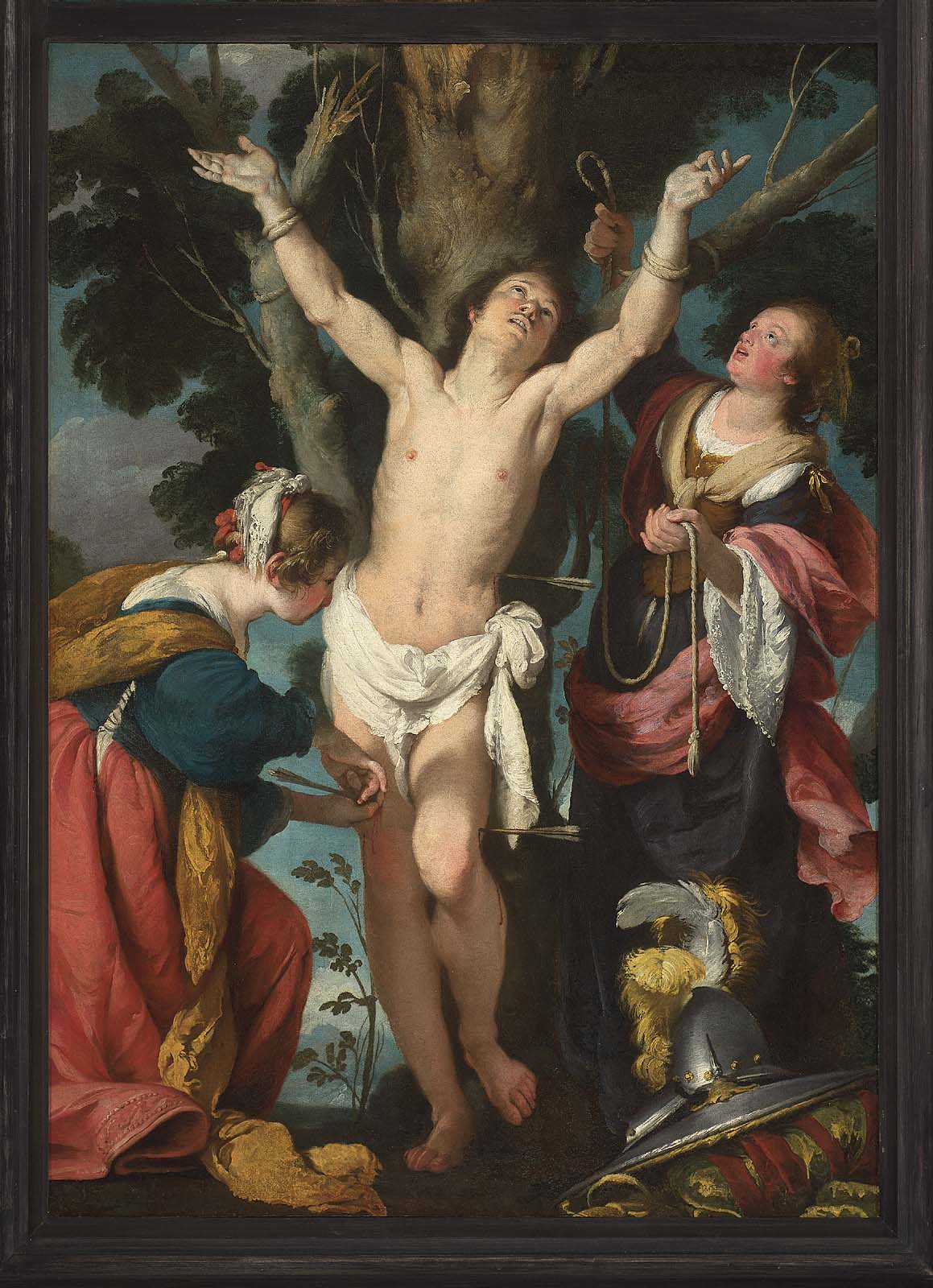 Saint Sébastien soigné par sainte Irène et sa servante - Bernardo Strozzi image 1 reproduction de peinture à l’huile