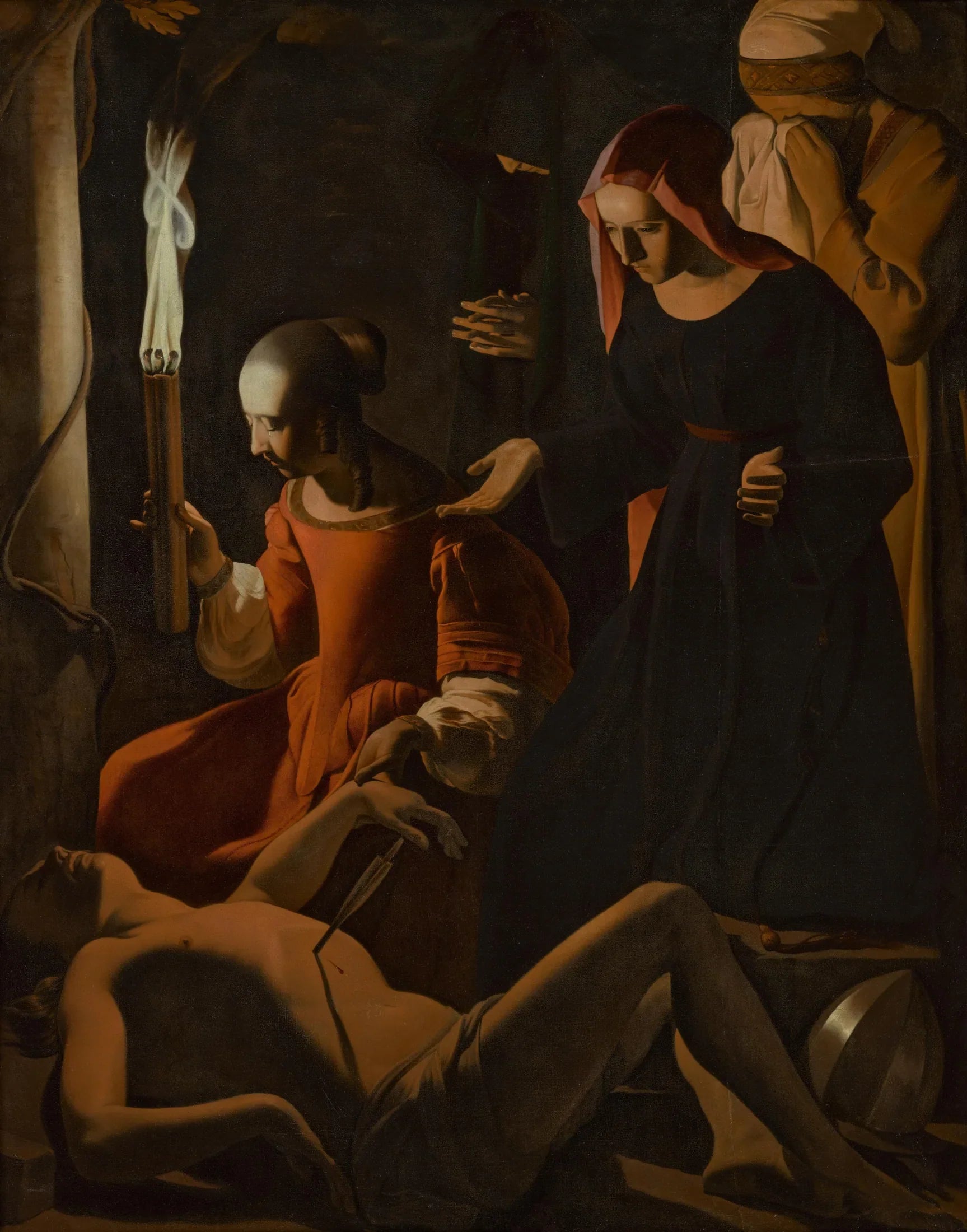 Saint Sébastien soigné par sainte Irène - Georges de La Tour image 1 tableau peint à l’huile sur toile