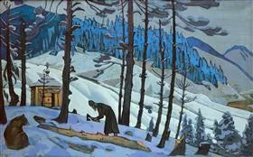Saint Serge le Bâtisseur - Nicolas Roerich image 1 reproduction de peinture à l’huile