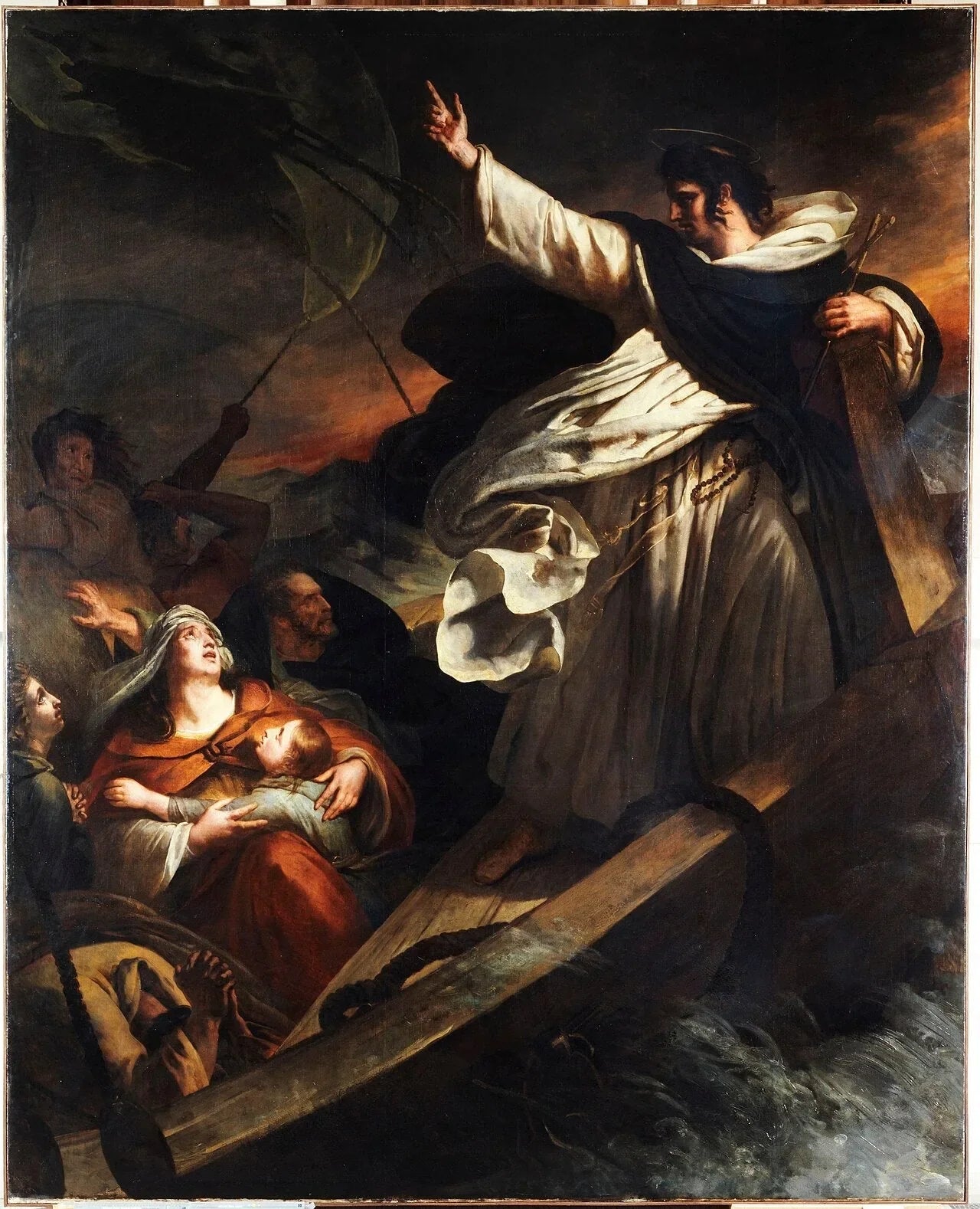 Saint Thomas d'Aquin prêchant la confiance en Dieu pendant la tempête - Ary Scheffer image 1 reproduction artisanale de tableau