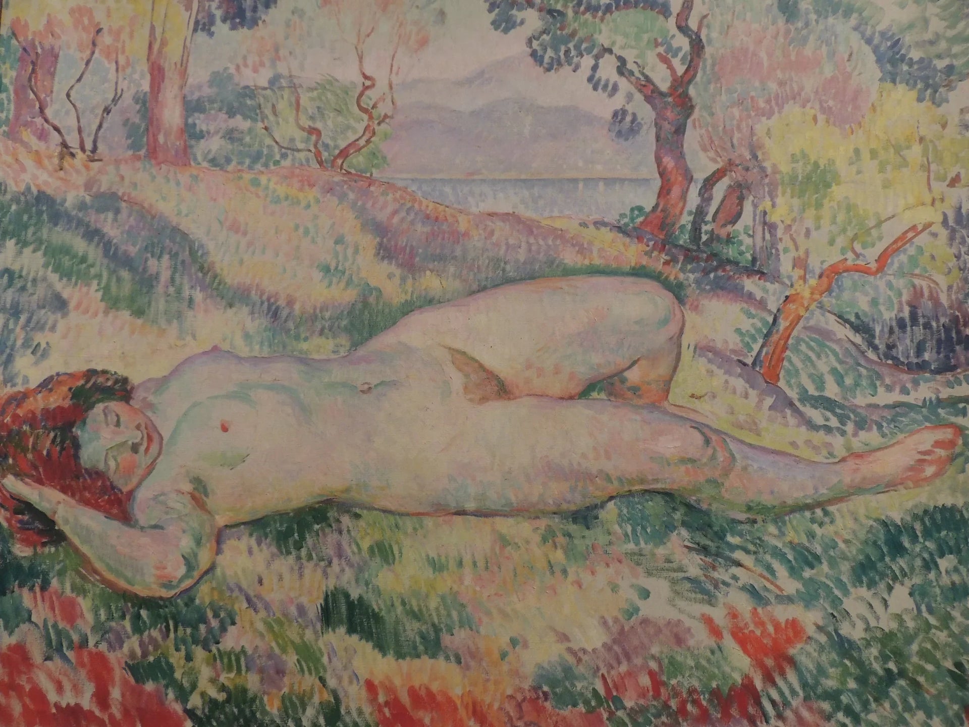Saint-Tropez, nu couché dans un paysage - Henri Lebasque image 1 reproduction artisanale de tableau
