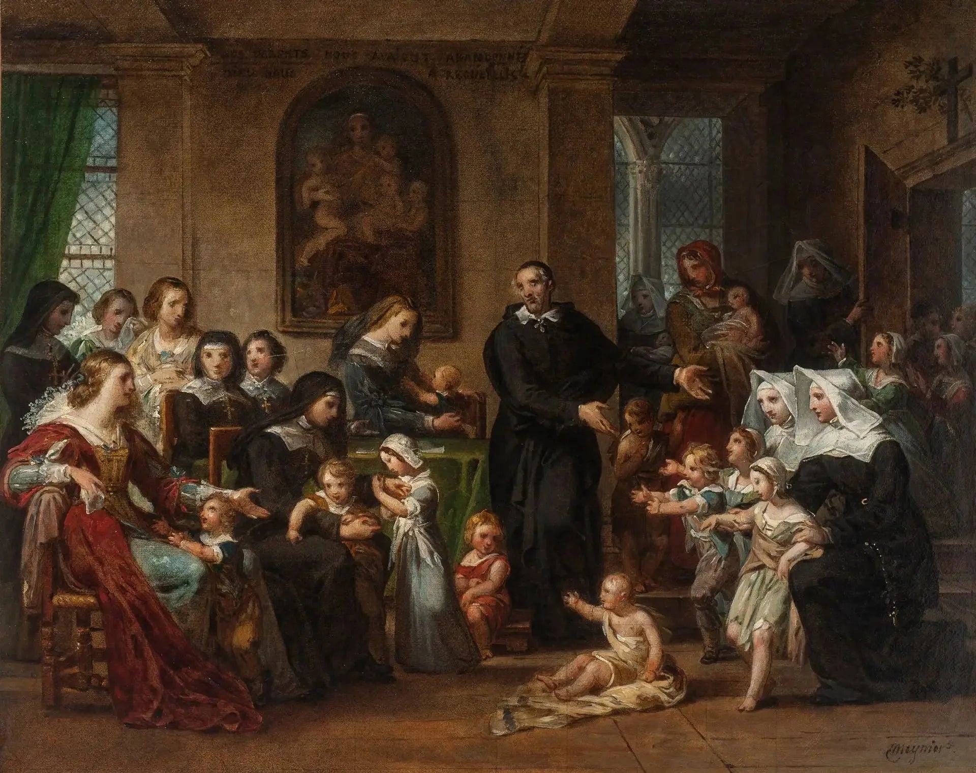 Saint Vincent de Paul prêchant la charité aux femmes de la cour de Louis XIII - Charles Meynier image 1 reproduction réalisée par Alpha Reproduction