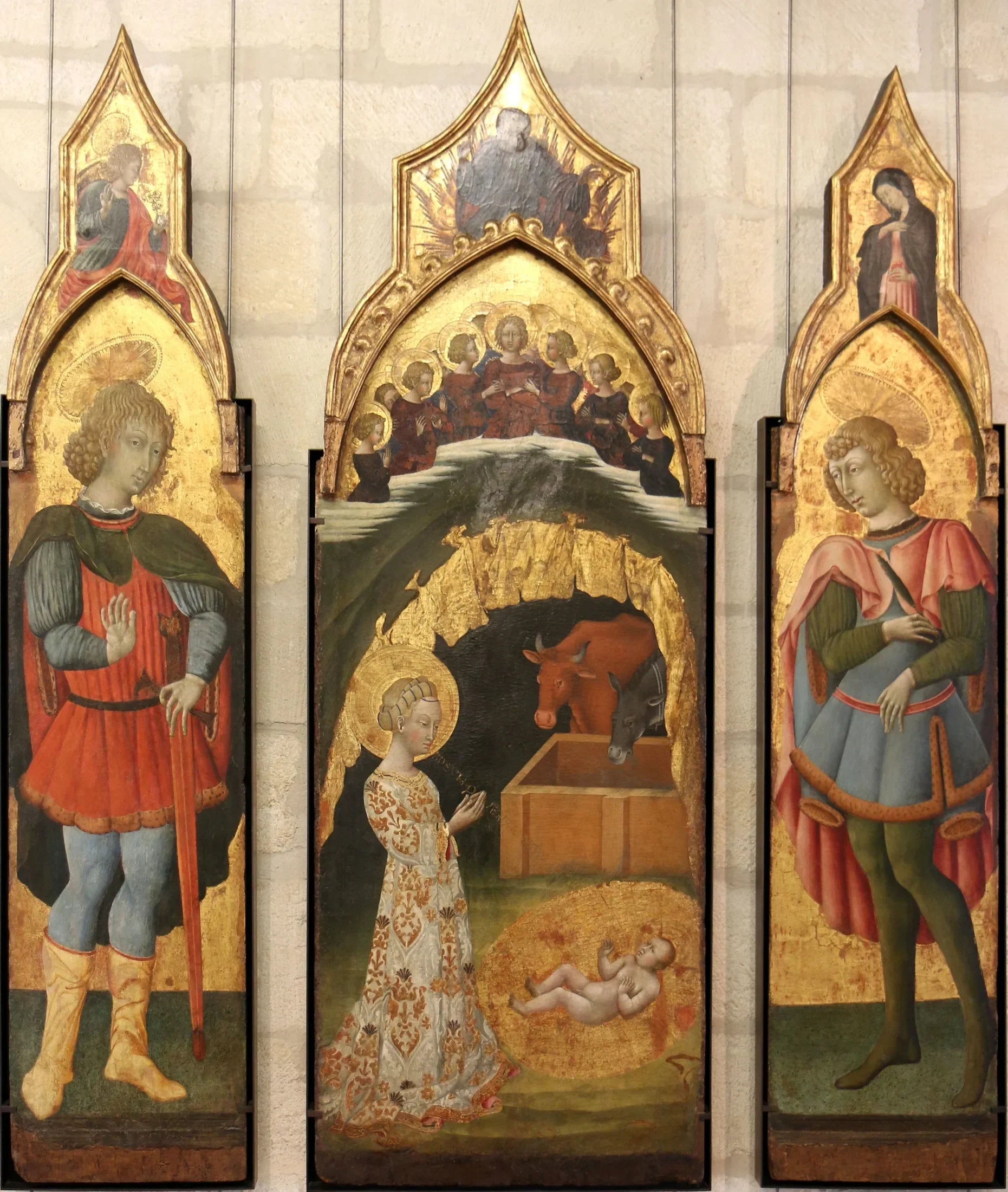 Saint Vittorin (?) (au-dessus : l'Ange de l'Annonciation) - Giovanni di Paolo image 1 tableau peint à l’huile sur toile