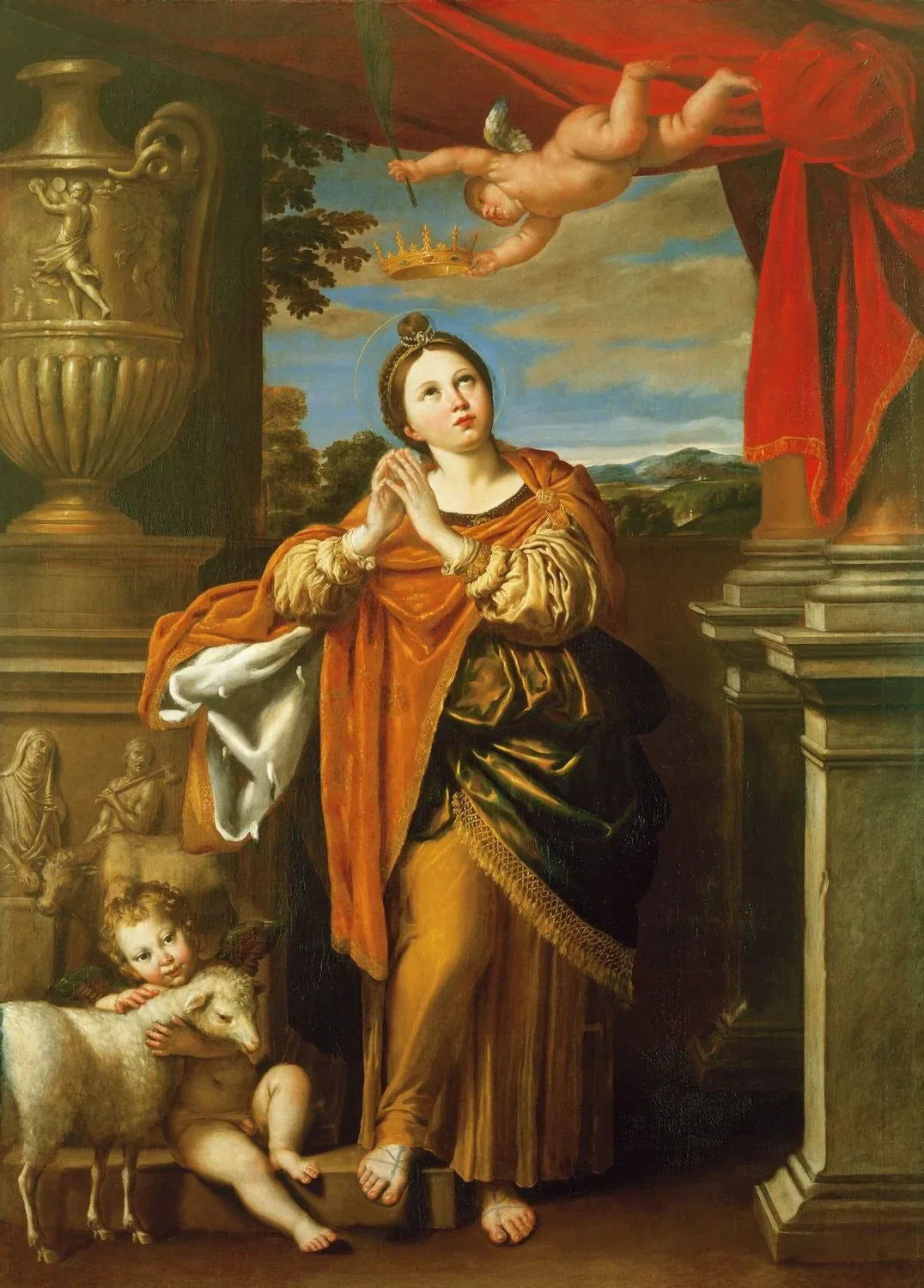 Sainte Agnès - Domenichino image 1 tableau peint à l’huile sur toile