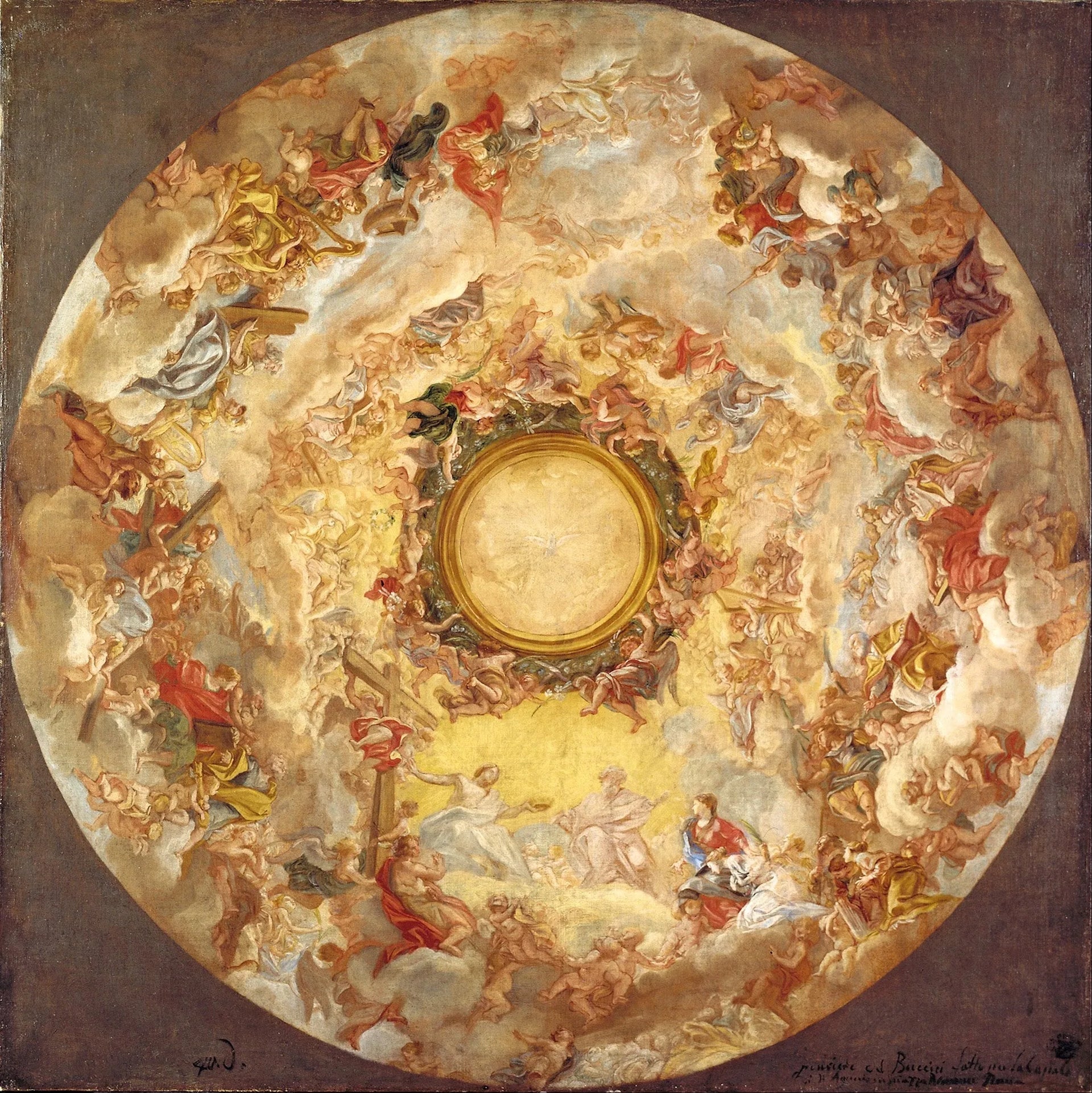 Sainte Agnès est reçue au Ciel - Giovanni Battista Gaulli image 1 reproduction artisanale de tableau