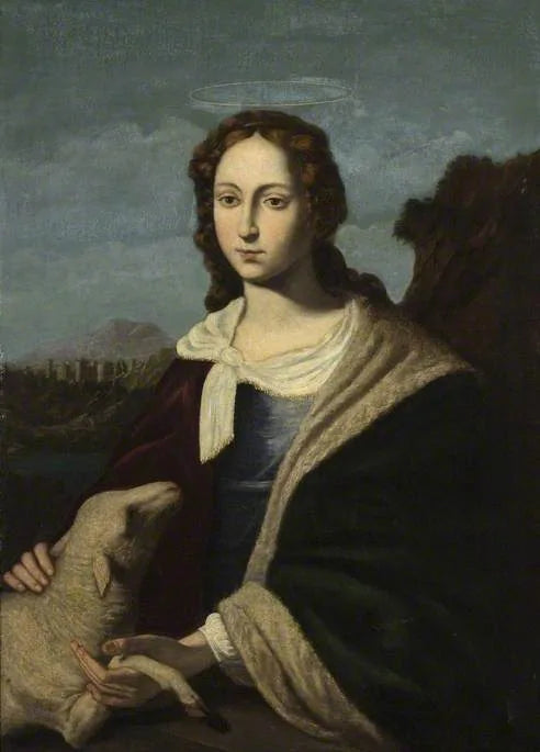 Sainte Agnès et l'Agneau - Jusepe de Ribera image 1 copie peinte à la main à l’huile