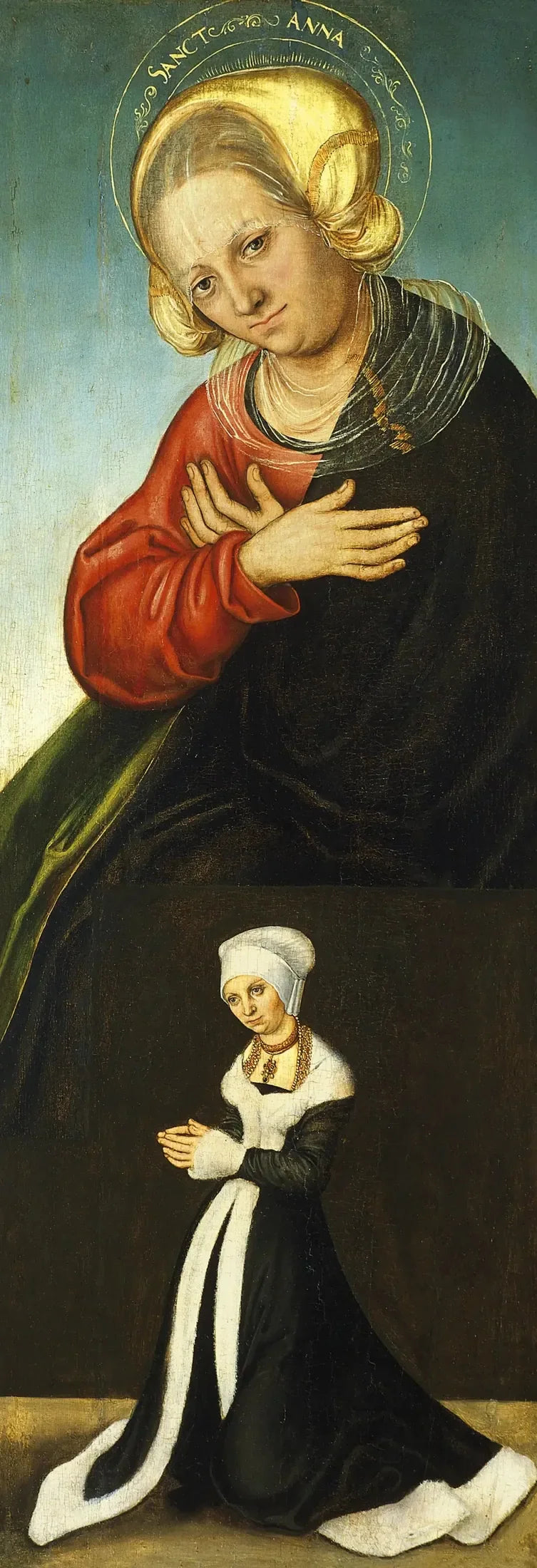 Sainte Anne avec la duchesse Barbara de Saxe comme donatrice (aile droite intérieure) - Lucas Cranach the Elder