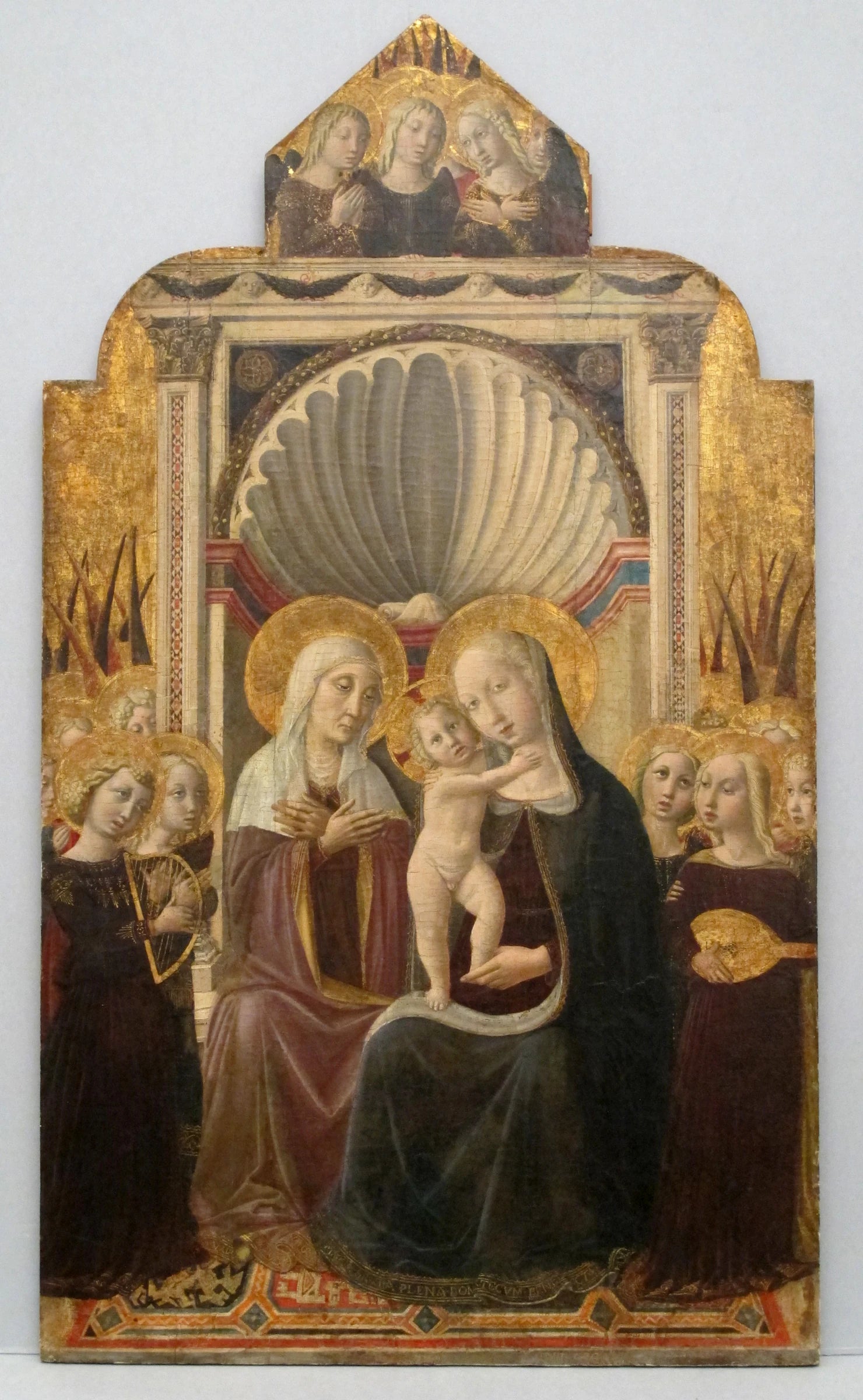 Sainte Anne et la Vierge à l'Enfant trônant auprès des anges - Niccolò Alunno (Niccolò di Liberatore)